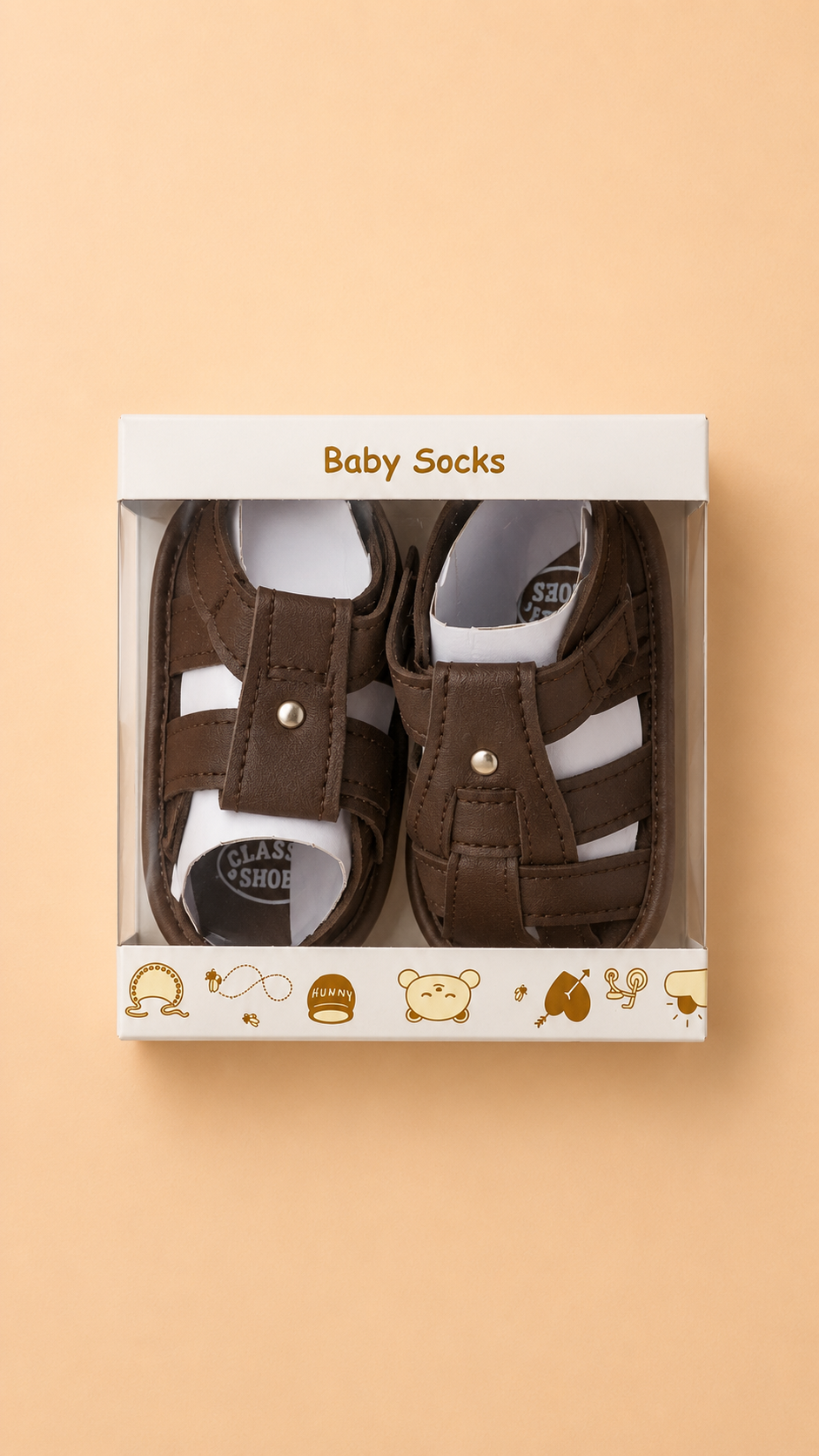 Classic Leatherette Baby Boys Fisherman Sandals Gift Box
