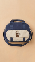 Quilted Teddy Bear Shoulder Diaper Bag – Travel Tote & Messenger Organizer