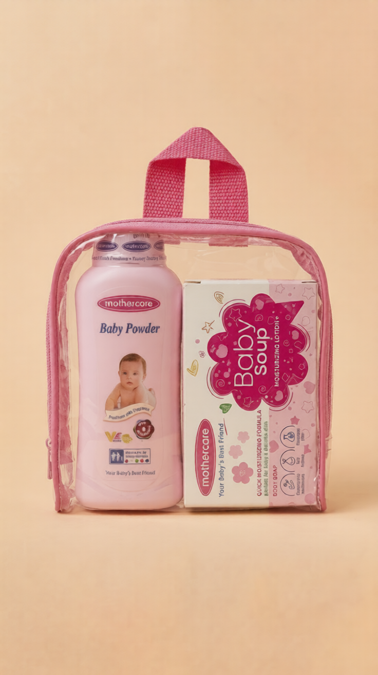 Mothercare 2-Piece Baby Skincare Gift Bag – Powder & Soap Set