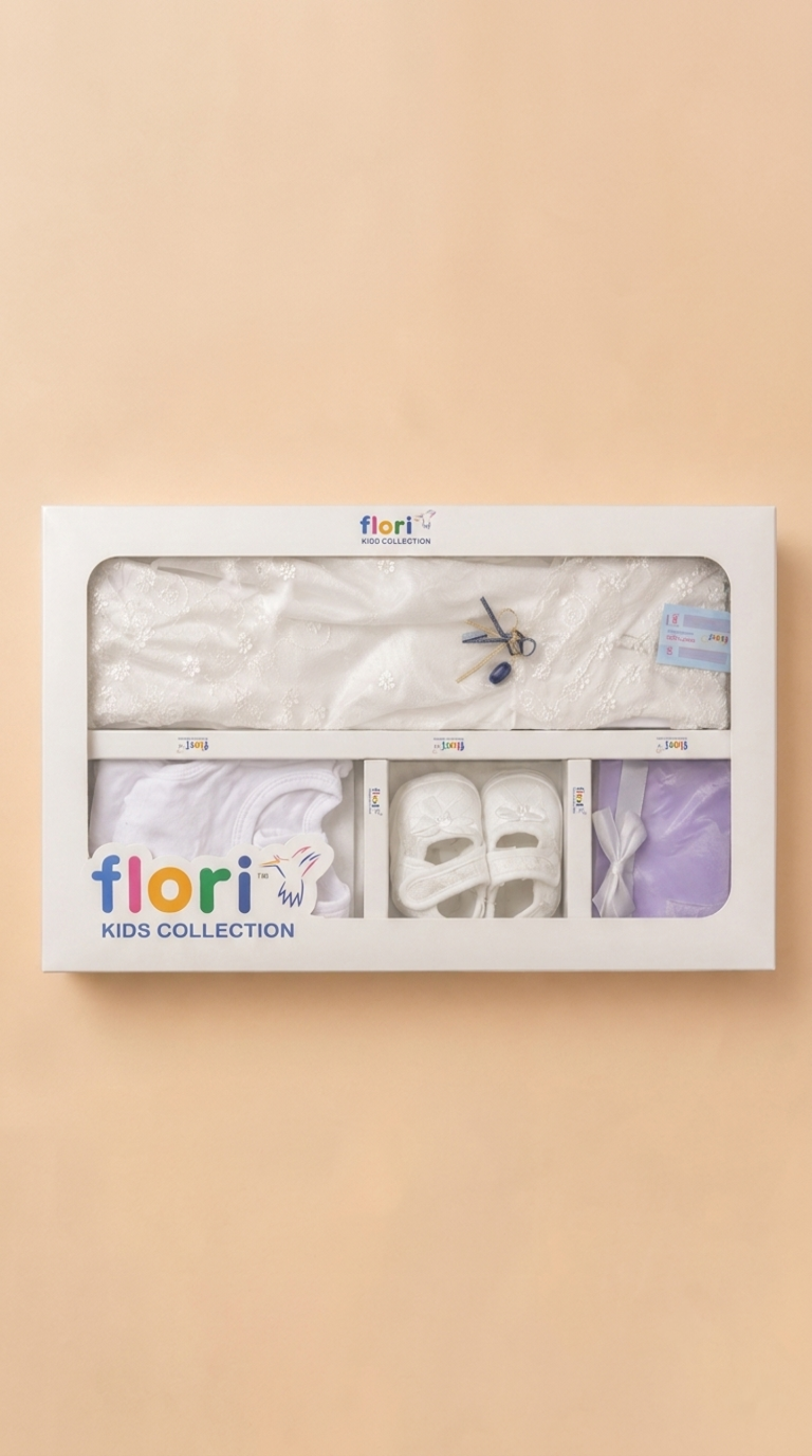 Flori Kids Collection Baby Girls Dress & Accessories Gift Box Set