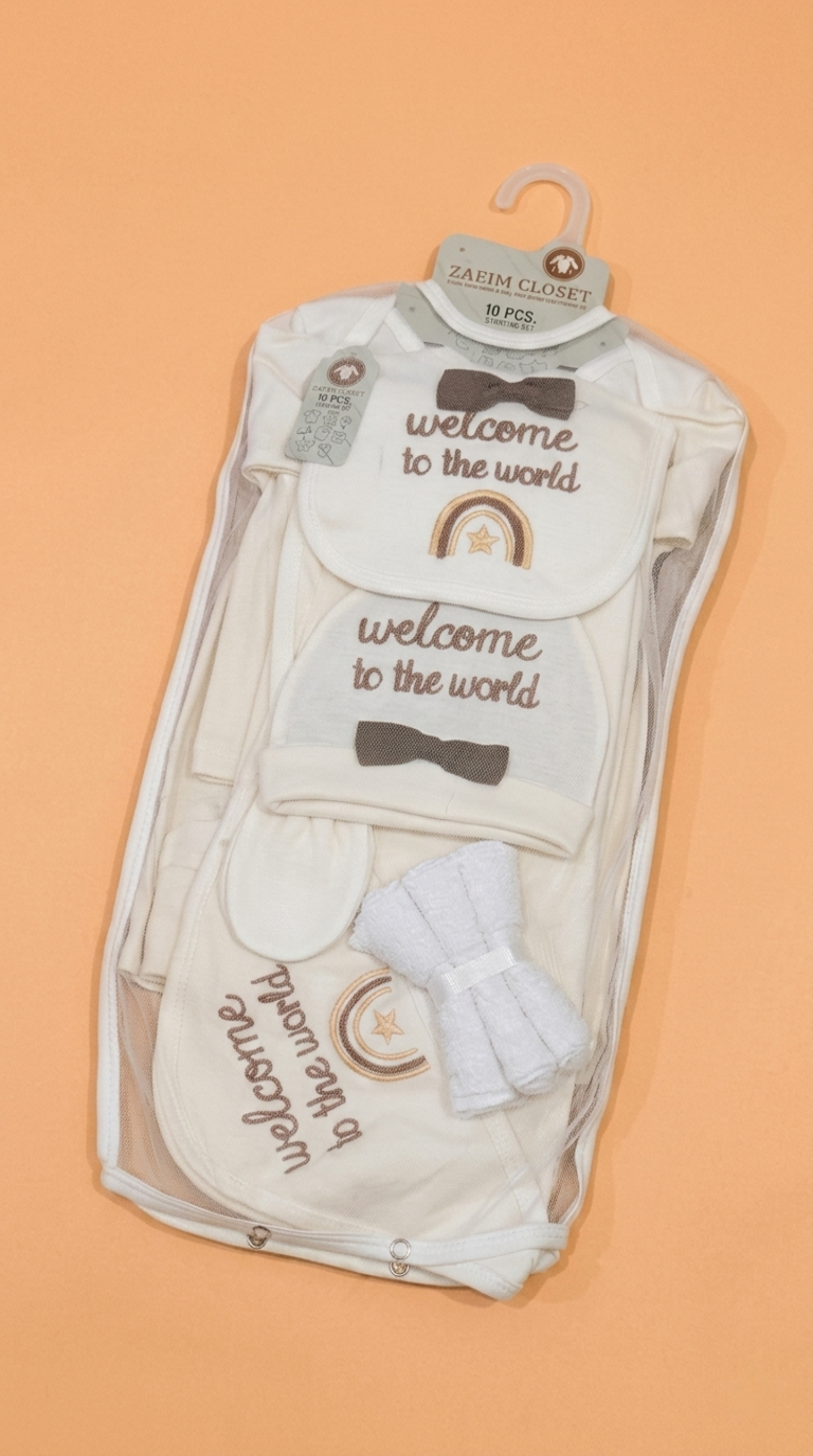10-Piece Baby Layette Essential Gift Set – Newborn Clothing & Accessories