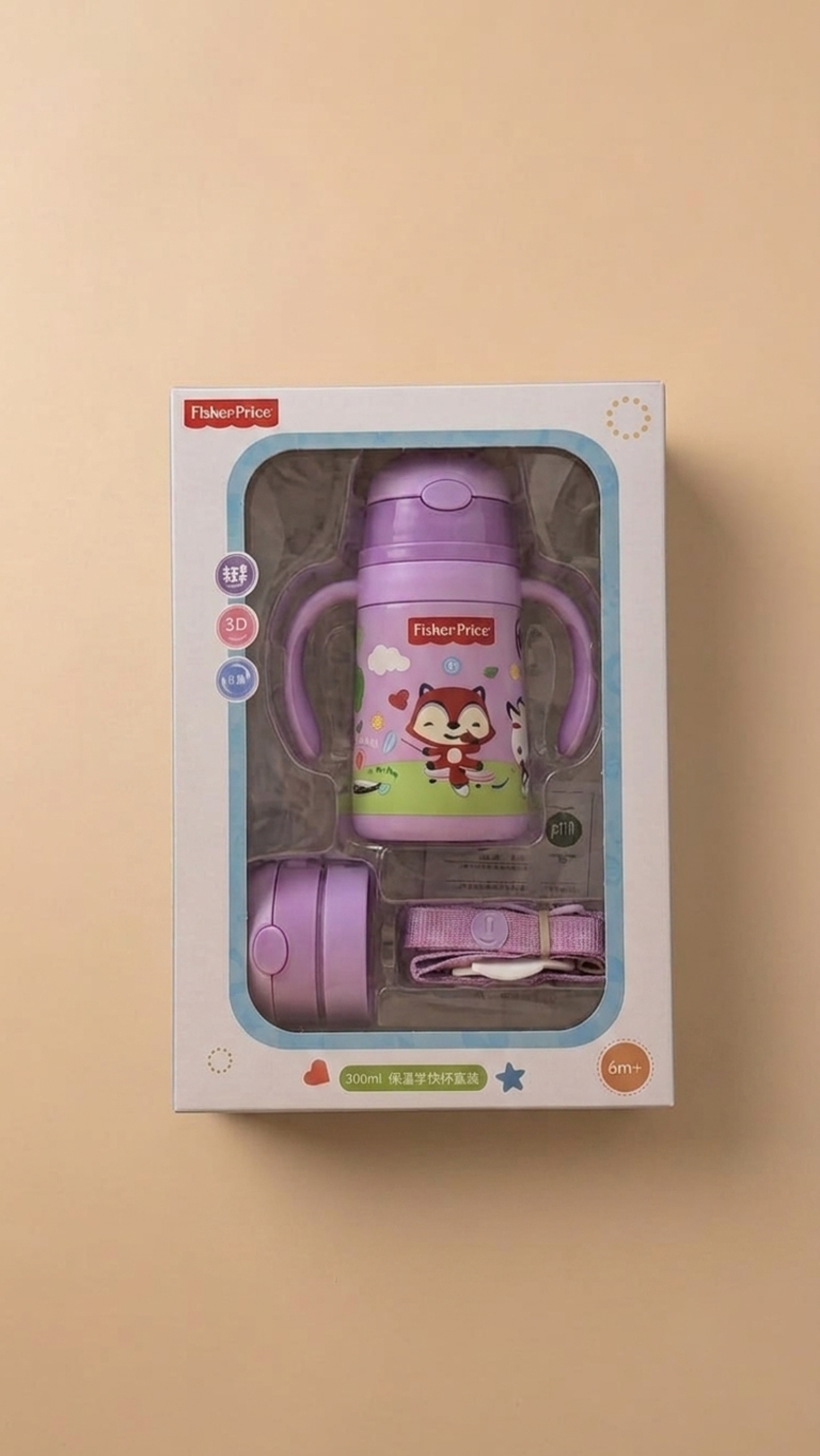 Fisher-Price 300ml Stainless Steel Insulated Sippy Cup Gift Set (6m+)